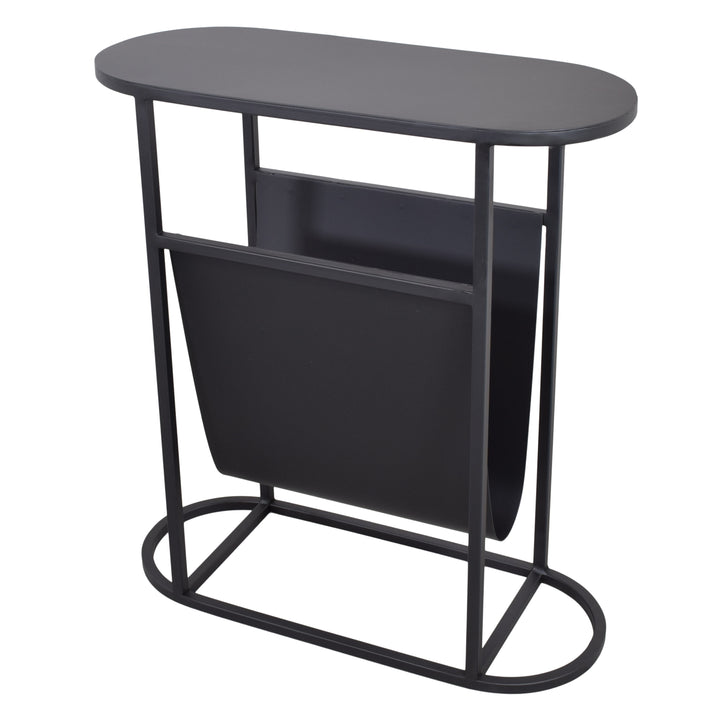 LOFT42 Frits Bijzettafel met Tijdschriften- of Krantenbak - Metaal - Mat Zwart - 50x20x55