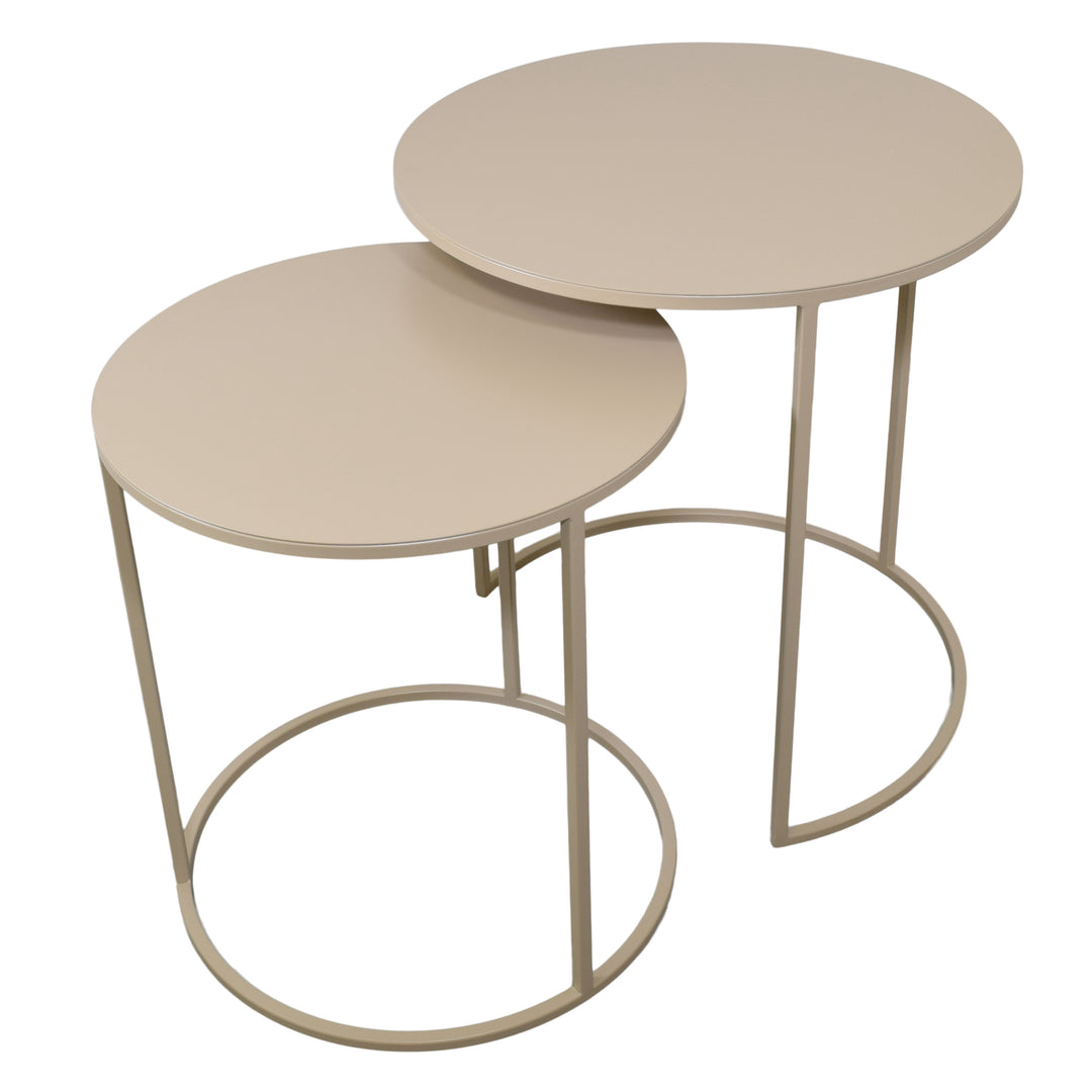 LOFT42 Elvy Beistelltische Rund - Beige - Ø49x52