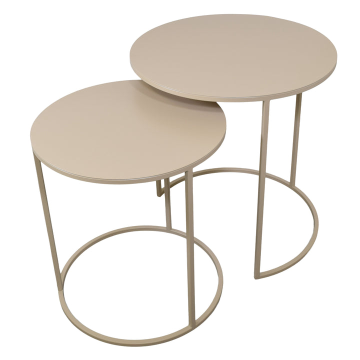 LOFT42 Elvy Beistelltische Rund - Beige - Ø49x52