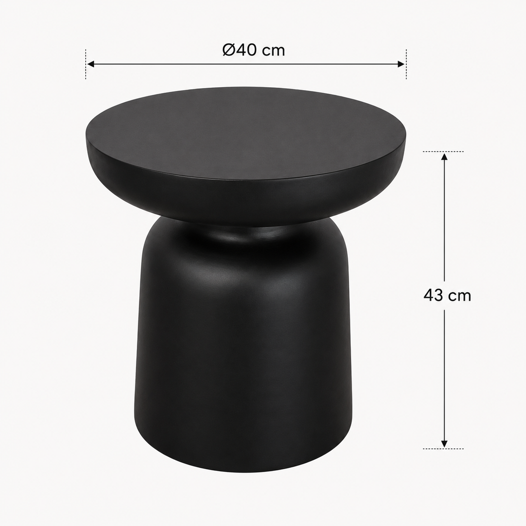 LOFT42 Bijzettafel Irmo - Metaal - Zwart - 40x43