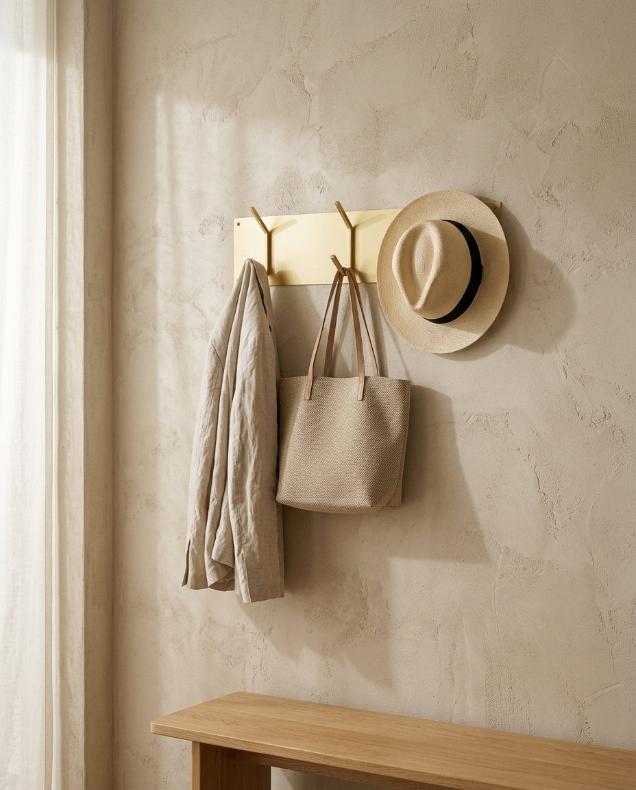 Wall-mounted coat rack — Japandi entryway lifestyle | Generated by Modelize