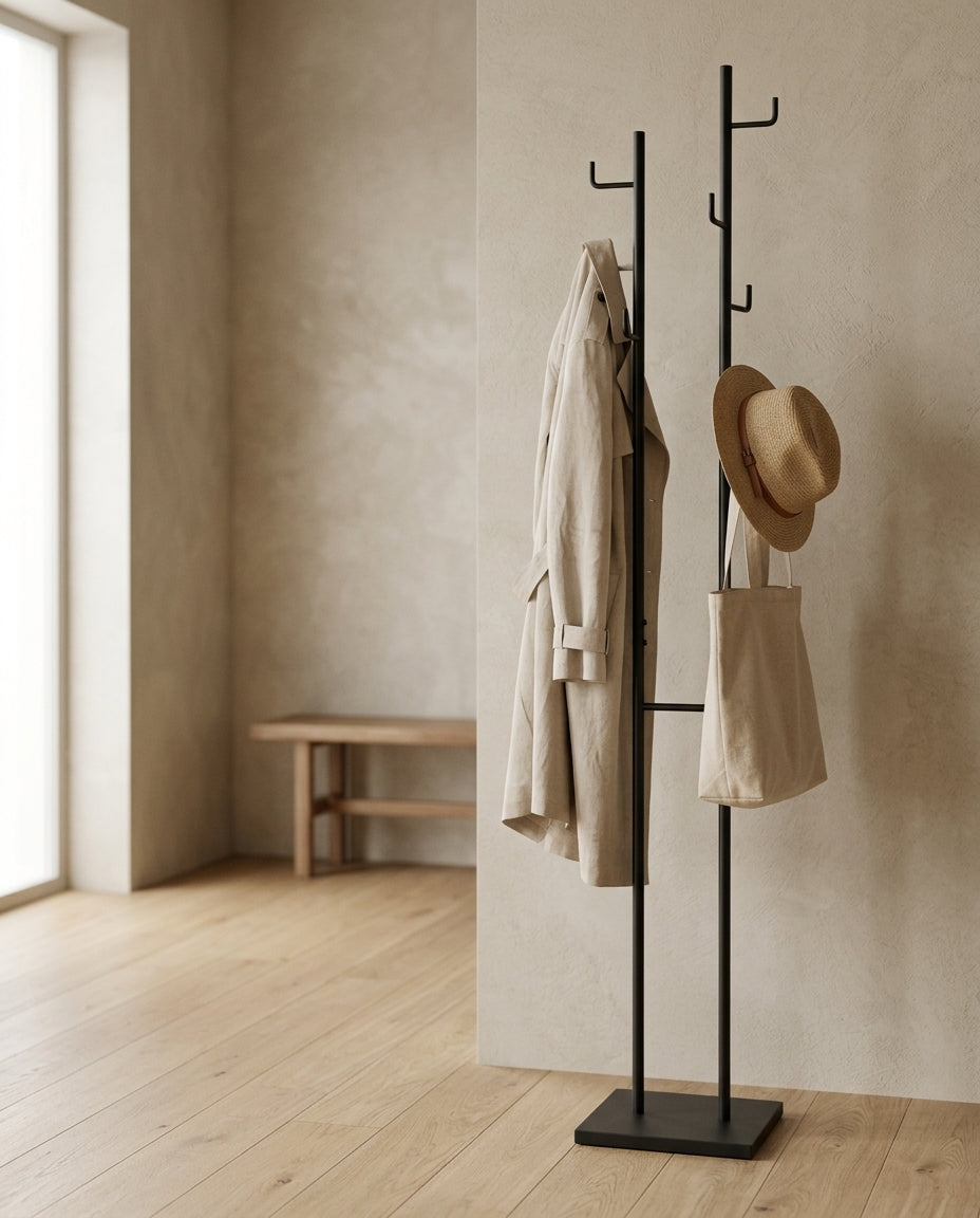 Standing coat rack — Japandi Entryway Lifestyle | Generated by Modelize