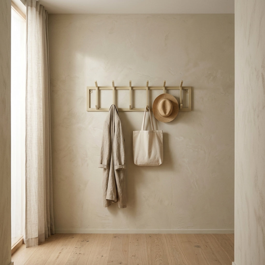 Wall-mounted coat rack — Japandi Entrance Lifestyle | Generated by Modelize