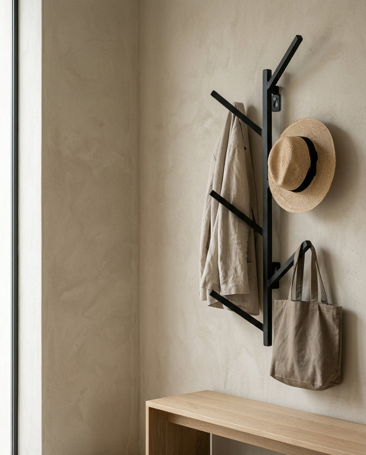 Wall-mounted coat rack — lifestyle_entryway_context | Generated by Modelize