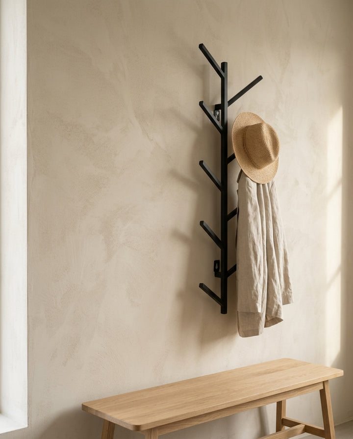 Wall-mounted coat rack — Japandi Entryway Lifestyle | Generated by Modelize